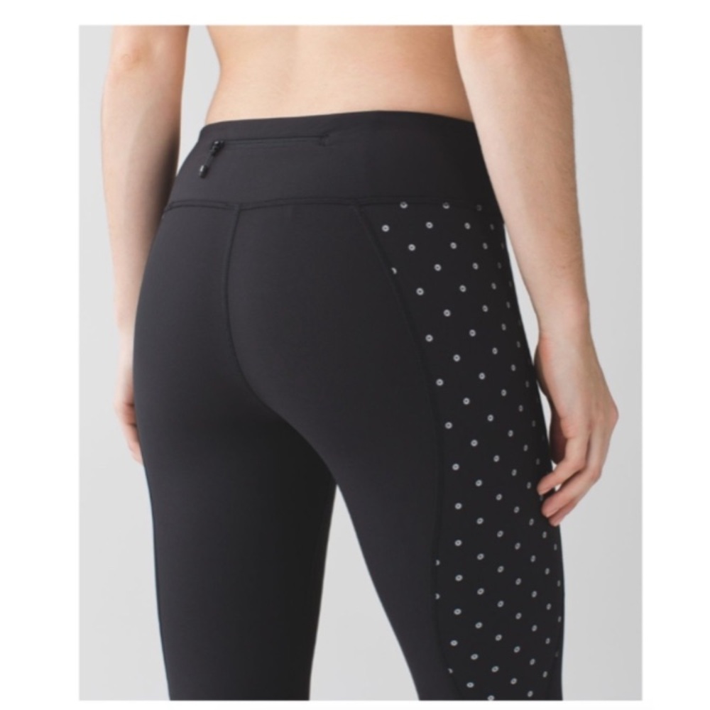 Lululemon Black Athletic Capris with Mesh Inserts - Picture 4 of 9